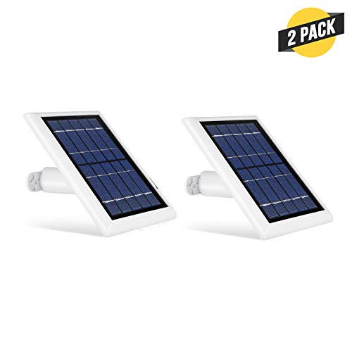 Product Cover Wasserstein Solar Panel Compatible with Ring Spotlight Cam Battery & Ring Stick Up Cam Battery (2 Pack, White)