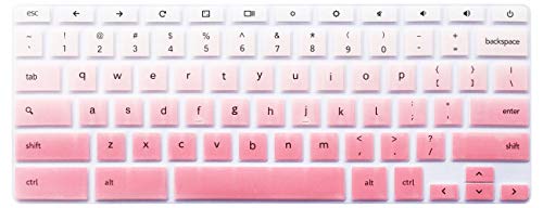 Product Cover Silicone Keyboard Cover Skin Compatible for 11.6 inch Samsung Chromebook 3 XE500C13 XE501C13, 11.6 inch Samsung Chromebook 2 XE500C12, 12.2 inch Samsung Chromebook Plus V2 2-in-1 XE520QAB (Ombre Pink)