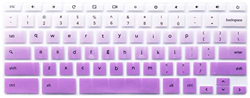 Product Cover Silicone Keyboard Cover Skin Compatible 11.6 inch Samsung Chromebook 3 XE500C13 XE501C13, 11.6 inch Samsung Chromebook 2 XE500C12, 12.2 inch Samsung Chromebook Plus V2 2-in-1 XE520QAB, Ombre Purple