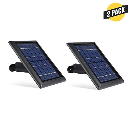 Product Cover Wasserstein Solar Panel Compatible with Ring Spotlight Cam Battery - Power Your Ring Surveillance Camera continuously (2 Pack, Black)