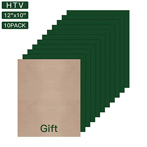 Product Cover JANDJPACKAGING Green Heat Transfer Vinyl Bundle: 10 Pack 12