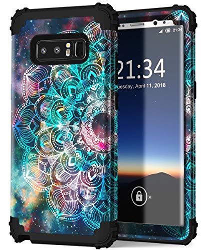 Product Cover Hocase Galaxy Note 8 Case, Heavy Duty Shockproof Hard Plastic+Silicone Rubber Bumper Dual Layer Protective Case for Samsung Galaxy Note 8 (SM-N950) 2017 - Mandala in Galaxy