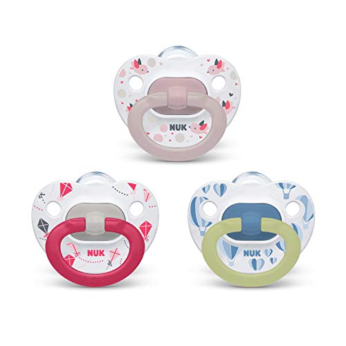 Product Cover NUK Orthodontic Pacifier Value Pack, Girl, 6-18 Months (Pack of 3)