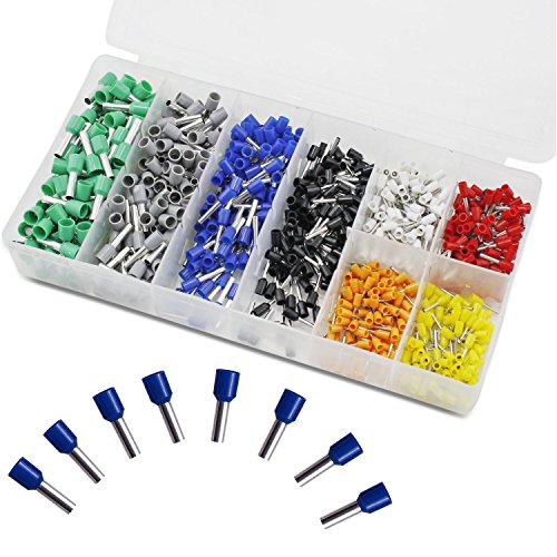 Product Cover REES52 800 Pieces Assortment Ferrule Wire Copper Crimp Connector, Wire Terminals Kit, Wire Connector Kit, Insulated Cord Pin End Terminal AWG 22-10 Kit