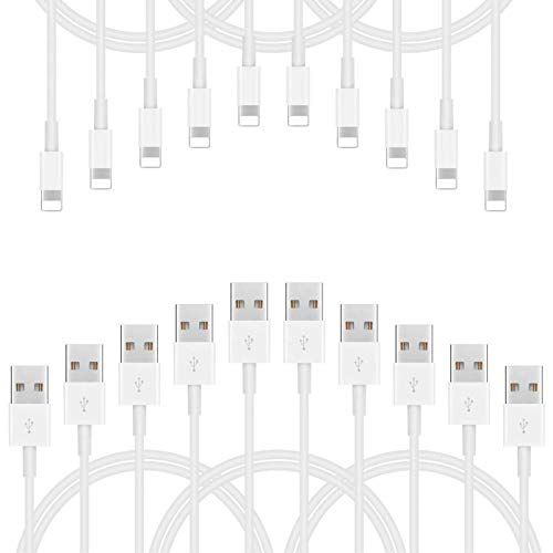 Product Cover Charging Cables, LoveniMen 3FT [1M] USB Cable, 10 Pack Charger Cords Data Lines Compatible with Phone XR XS MAX X 8 8plus 7 Plus 6s 6 5-3.3FT 10Pcs