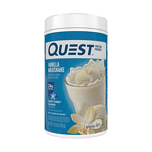 Product Cover Quest Nutrition Vanilla Milkshake Protein Powder, High Protein, Low Carb, Gluten Free, Soy Free, 25.6 Ounce (Pack of 1)