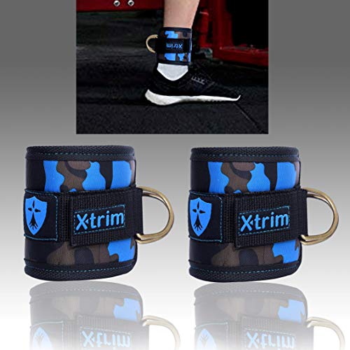 Product Cover Xtrim Dura Lift Ankle Straps Ankle Straps - for Cable Machines- Double-D-Ring - Adjustable Neoprene Cuffs to Enhance Legs, Abs & Glutes for Men & Women- Pack of 2 Straps