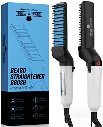 Product Cover Beard Brush & Comb Set For Men Care - Gift Box & Friendly Bag - Best Bamboo Grooming Kit Great To Distributes Balm Or Oil For Growth & Styling - Adds Shine & Softness (Brown)