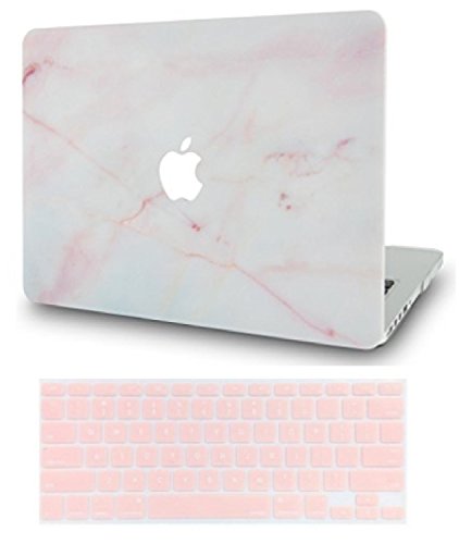 Product Cover LuvCase 2 in 1 Rubberized Plastic Hard Shell Case with Keyboard Cover Compatible MacBook Air 13 Inch 2020/2019/2018 New Version A1932 with Retina Display (Touch ID) (Pink Marble)