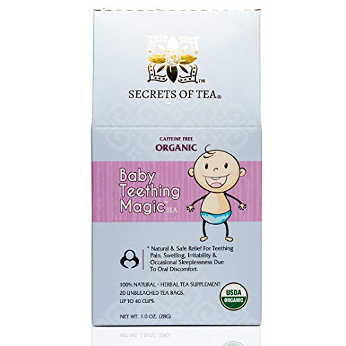 Product Cover Baby Teething Relief, Baby Teething Magic Tea,60 Doses. Teething relief for Painful Gums, Irritability. Benzocaine, chemicals & Preservative-Free, Natural & USDA Organic Ingredients