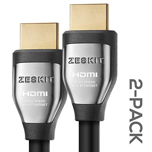 Product Cover 4K HDR HDMI Cable (1.5ft 2-Pack) Cinema Plus 28AWG (4K 60Hz 4:4:4 HDCP 2.2) Exceed 22.28 Gbps HDMI 2.0 Compatible with Xbox PS4 Pro nVidia AMD Apple TV 4K Roku Fire Netflix LG Sony Samsung