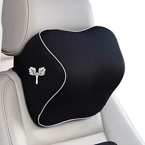 Product Cover Grin Health Memory Foam Car Headrest Neck Rest Pain Relief Pillow (Black)