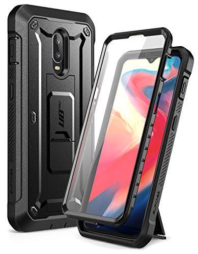 Product Cover SUPCASE Unicorn Beetle PRO Series Case for OnePlus 6T, with Built-in Screen Protector& Rotating Belt Clip Holster Full-Body Rugged Kickstand Holster Case for 1+ 6T 2018 Release (Black)