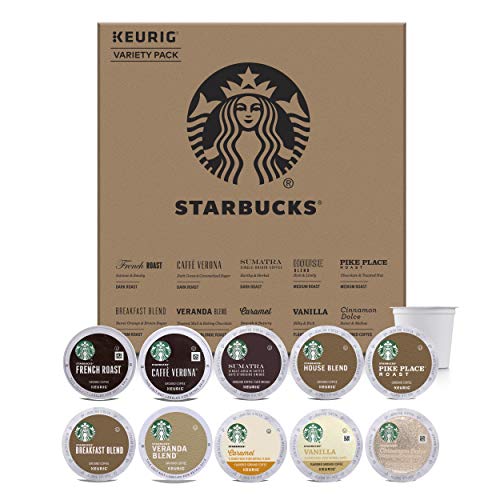 Product Cover Starbucks Starter Kit K-Cup Variety Pack for Keurig Brewers, 40 K-Cup Pods (10 Roasts With 4 Pods Each)