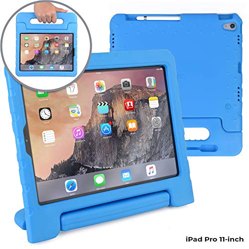 Product Cover Cooper Dynamo [Rugged Kids Case] Protective Case for iPad Pro 11-inch | Child Proof Cover: Stand, Handle, Pencil Grove | A1980 A2013 A1934 A1979 (Blue)