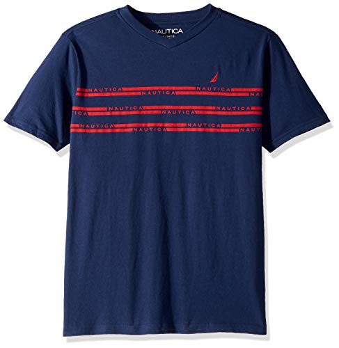 Product Cover Nautica Boys' Short Sleeve Striped V-Neck T-Shirt