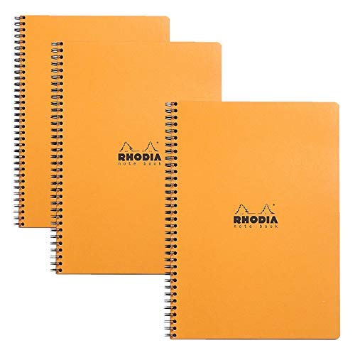 Product Cover Rhodia Wirebound Notebook - Graph 80 sheets - 9 x 11 3/4 - Orange cover, Pack of 3