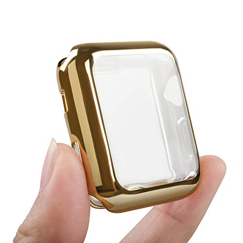 Product Cover top4cus Environmental Anti-Resistant Soft TPU Lightweight 44mm Iwatch Case All-Around Protective Screen Protector Compatible Apple Watch Series 5 Series 4 Series 3 Series 2 - Gold