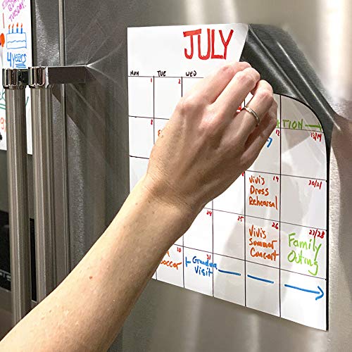 Product Cover mcSquares Stickies Reusable Whiteboard Stickers - Large Dry-Erase Sticky Note Decals - 11 inch Square 2 Pack - Great for Stainless Frigde Lists, Notes and Reminders - Magnetic Surface Not Required!