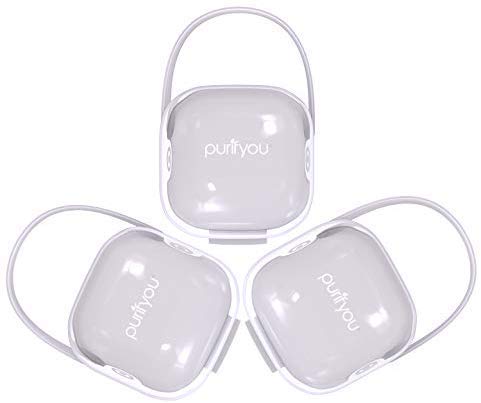 Product Cover purifyou PurePouch BPA-Free Nipple Shield Case & Pacifier Case, Set of 3, with Free Mesh Sack (Set of 3, Clear)
