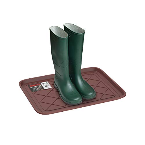 Product Cover Stalwart 75-ST6107 Weather Boot Tray-Small Water Resistant Plastic Utility Shoe Mat for Indoor and Outdoor Use in All Seasons (Brown)
