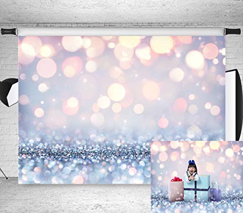 Product Cover 7x5ft Stylish Simplicity Bling Theme Bokeh (Not Glitter) Backdrop Dreamy Silvery White Spots Photography Background Baby Shower Birthday Carnival Party Newborn Children Portrait Photo BT-win0398-7x5FT