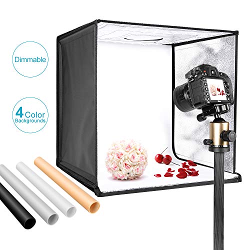 Product Cover Neewer Photo Studio Light Box 20 inches/50cm Shooting Light Tent Adjustable Brightness Foldable Portable Professional Booth Table Top Photography Lighting Kit 120 LED Lights 4 Colors Backdrops