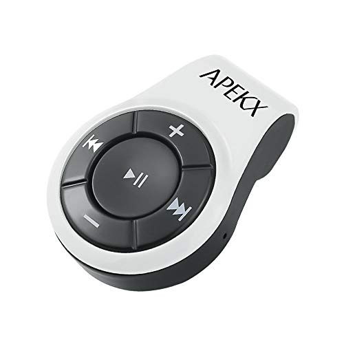 Product Cover APEKX Clip Bluetooth Audio Adapter for Headphones, Headset, Speaker, Wireless Receiver with MIC for Hands-Free Call and Music (White)