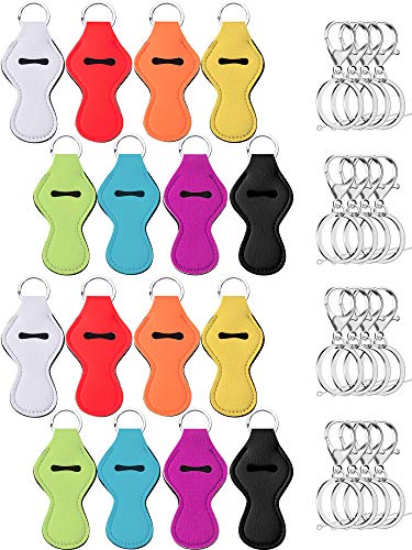 Product Cover Jovitec 16 Pieces Chapstick Holder Keychain with 16 Metal Key Chains（Multi-colors）