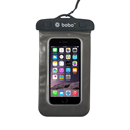 Product Cover BOBO Universal Waterproof Pouch Cellphone Dry Bag Case for iPhone Xs Max XR XS X 8 7 6S 6 Plus, Samsung Galaxy S9 S8 + Note 8 6 5 4, Pixel 3 2 XL, Mi, Moto up to 6.5 inch - Grey (Pack of 1)