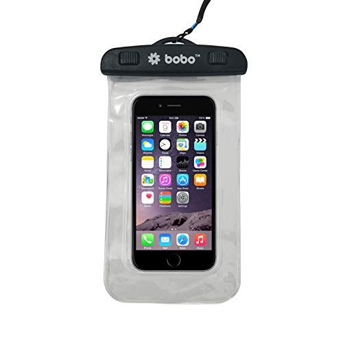 Product Cover BOBO Universal Waterproof Pouch Cellphone Dry Bag Case for iPhone Xs Max XR XS X 8 7 6S 6 Plus, Samsung Galaxy S9 S8 + Note 8 6 5 4, Pixel 3 2 XL, Mi, Moto up to 6.5 inch - Clear White (Pack of 1)