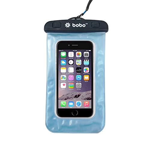 Product Cover BOBO Universal Waterproof Pouch Cellphone Dry Bag Case for iPhone Xs Max XR XS X 8 7 6S 6 Plus, Samsung Galaxy S9 S8 + Note 8 6 5 4, Pixel 3 2 XL, Mi, Moto up to 6.5 inch - Blue (Pack of 1)