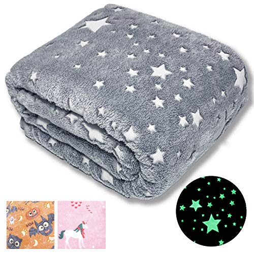 Product Cover Forestar Glow in The Dark Throw Blanket, Christmas Fun Gift for Girls Boys Kids, Premium Super Soft Fuzzy Fluffy Plush Furry Throw Blanket (50