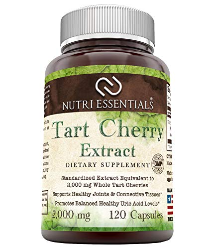 Product Cover Nutri Essentials Tart Cherry Extract Capsules - Anti-Inflammatory, Anti-oxidant Joint Support - Promotes Healthy Uric Acid Levels - Supports Regular Sleep Cycle -120 Count, 2000 Mg