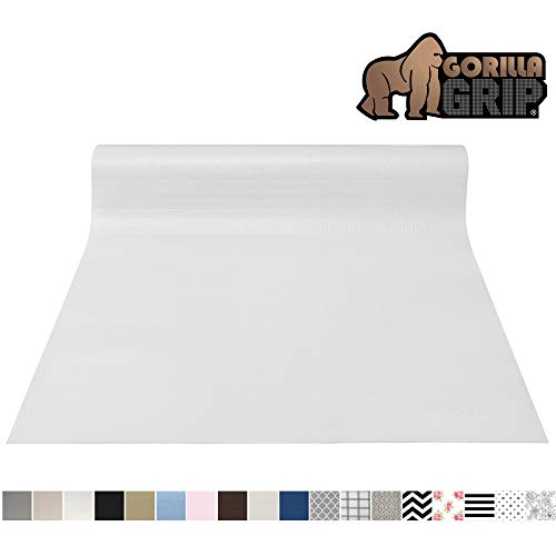 Product Cover Gorilla Grip Original Smooth Top Slip-Resistant Drawer and Shelf Liner, Non Adhesive Roll, 20 Inch x 10 FT, Durable Kitchen Cabinet Shelves Liners for Kitchens Drawers and Desks, White