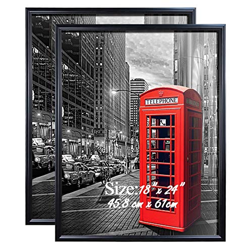 Product Cover PETAFLOP Poster Frame 18x24 Black Frame Wall Picture Frames for Office Wall Decor, 2 Pack