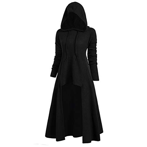 Product Cover Womens Hooded Plus Size Vintage Cloak High Low Sweater Blouse Tops Dress