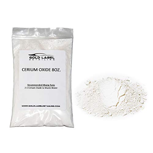 Product Cover Optical Grade Cerium Oxide 8oz Glass Repair Powder | Glass Window and Windshield Repair | Optical Grade, for use with Camera, Scope, Binocular Lens | Remove Scratches and Scuffs (8oz)