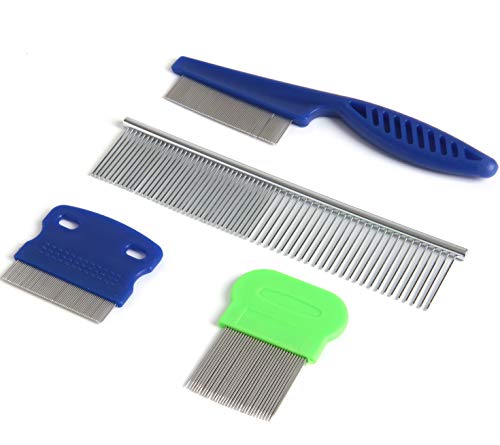 Product Cover SBYURE Dog Tear Stain Remover Combs,Set of 4 Dog Grooming Comb,Tear Stain Remover for Dogs,Stainless Steel Grooming Dog Cat Comb Tool