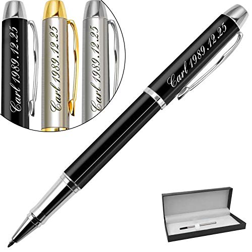 Product Cover Personalized Pens,Custom Engraved Ballpoint Pen,Perfect for Birthday,Business,Party with Name, Slogan or Logo-Black Ink,0.7mm