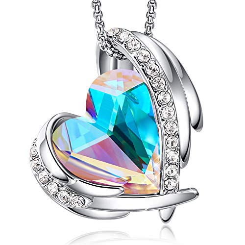 Product Cover CDE Necklace for Women White Gold Heart Pendant Necklace Embellished with Crystals from Swarovski Jewelry for Women