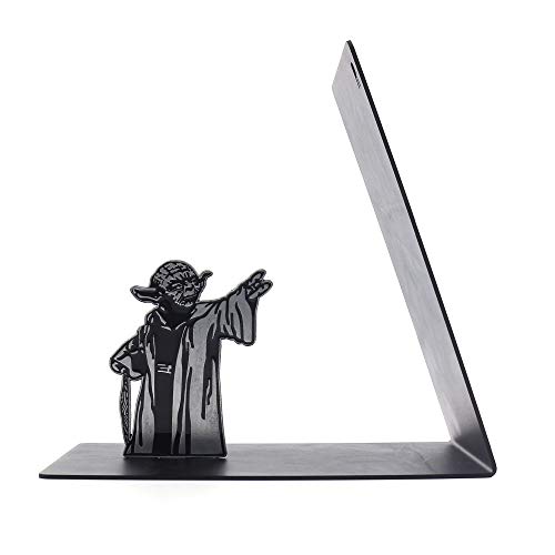 Product Cover Premium Heavy-Duty Metal Bookend - Black L-Shaped Bookend Supports on Office Desk, Creative Gift for Dad and Lover (Master)