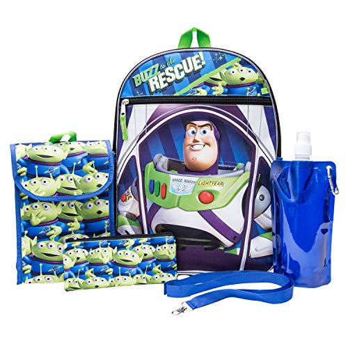 Product Cover Toy Story Backpack Combo Set - Disney Pixar Toy Story Boys' 6 Piece Backpack Set - Woody & Buzz Lightyear Backpack & Lunch Kit (Black)