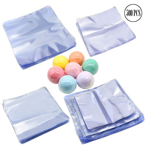 Product Cover BcPowr 500 Pcs Clear Shrink Wrap Bags Odorless Heat Shrink Wrap Bags Perfect for Wrapping A Wide Variety of Products.(6