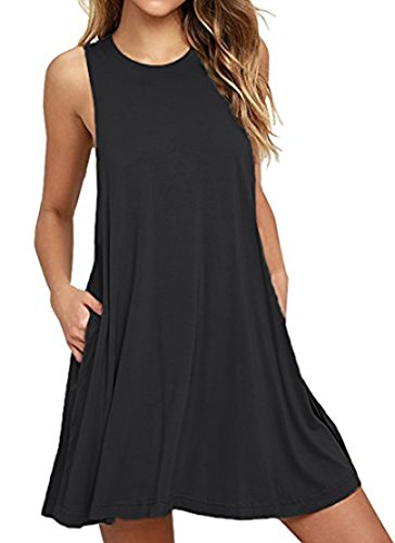 Product Cover HAOMEILI Women's Summer Casual Swing T-Shirt Dresses Beach Cover up with Pockets