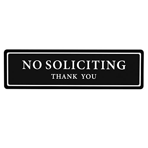 Product Cover Premium No Soliciting Thank You Sign for House/Office, Self Adhesive Modern Design Door Sign 2.35