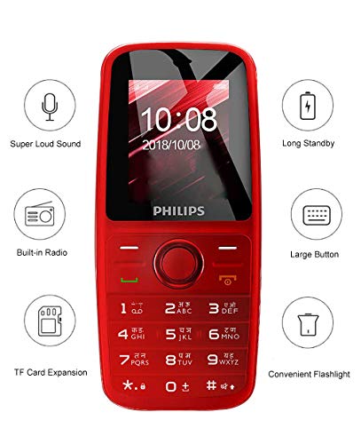 Product Cover Philips Xenium E108 Dual SIM Mobile Phone-Red