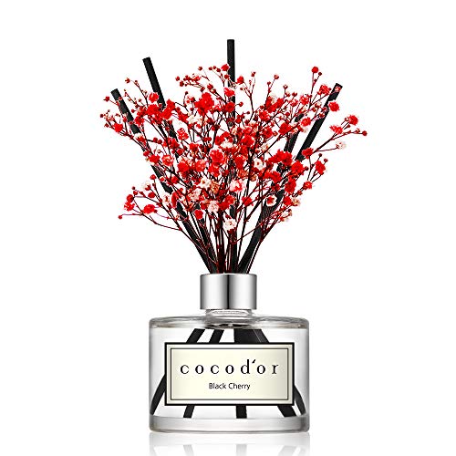 Product Cover Cocod'or Preserved Real Flower Reed Diffuser, Black Cherry Reed Diffuser, Reed Diffuser Set, Oil Diffuser & Reed Diffuser Sticks, Home Decor & Office Decor, Fragrance and Gifts, 6.7oz