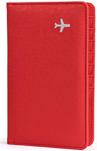 Product Cover Travel Design all in one Travel Wallet - 2 Passport Holder Organizer - Gift box (Bright Red)