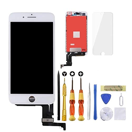 Product Cover for White iPhone 7 Plus Screen Replacement Lansupp 3D Touch Screen Glass Digitizer Frame Assembly with Tempered Glass Screen Protector + Repair Tools + Instruction